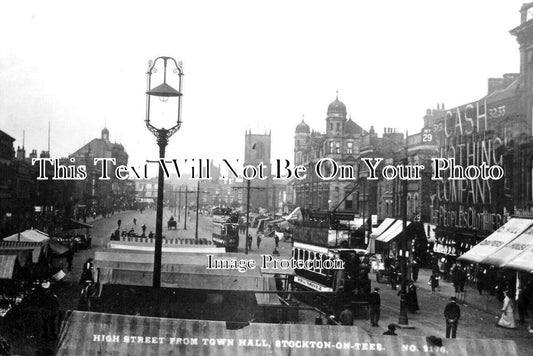 DU 2040 - High Street From Town Hall, Stockton On Tees, Durham 1919