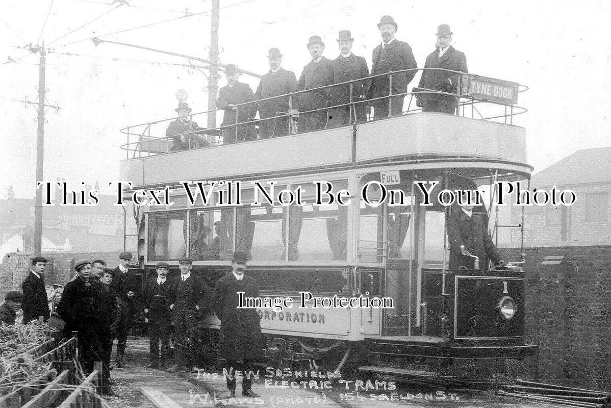 DU 2079 - The New Electric Trams, South Shields, Sunderland, Durham c1906