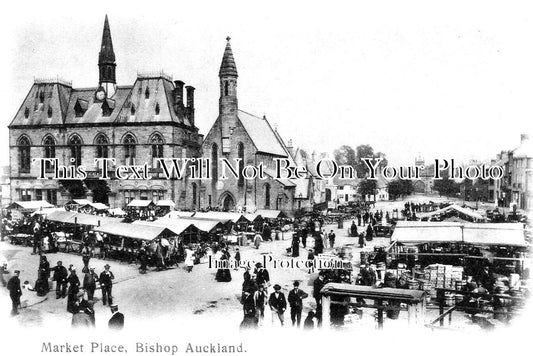 DU 2161 - Market Place, Bishop Auckland, County Durham c1905