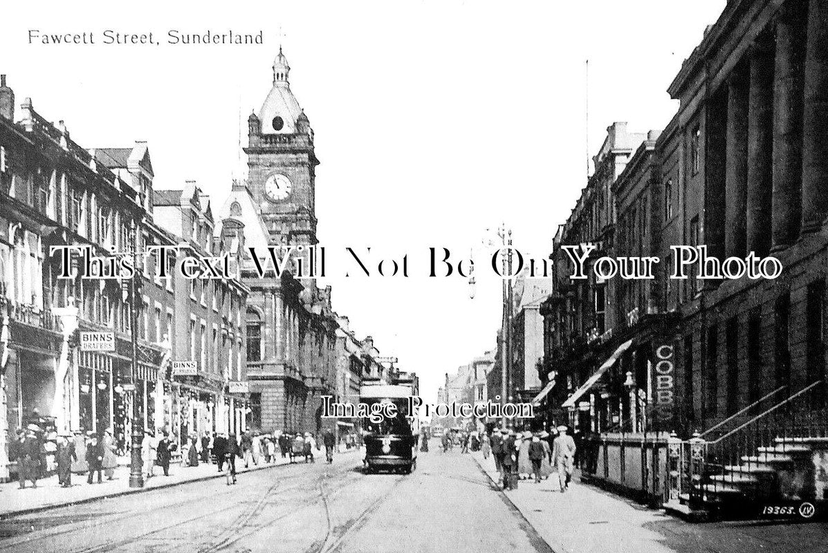 DU 2197 - Fawcett Street, Sunderland, County Durham c1919