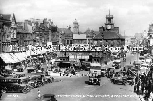 DU 223 - Market Place & High Street, Stockton, Durham c1939