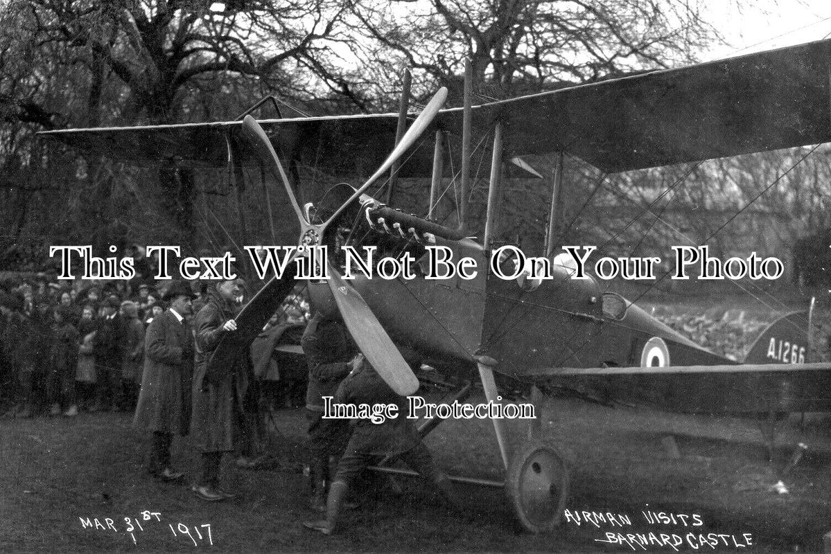 DU 2291 - Airman Visits Barnard Castle, Aeroplane, County Durham 1917