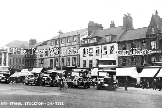 DU 2484 - Bus Stand, Stockton On Tees, County Durham c1942