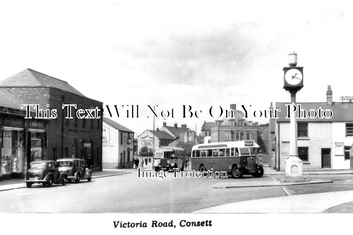 DU 2594 - Victoria Road, Consett, County Durham c1955