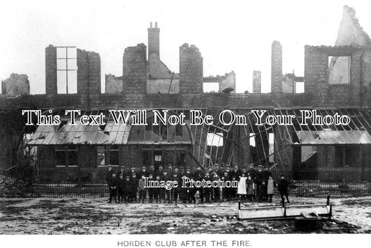 DU 2680 - Horden Club After The Fire, Peterlee, County Durham c1910