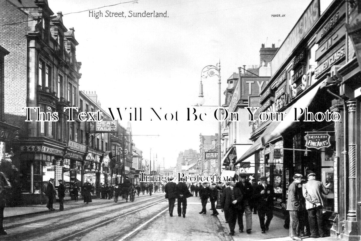 DU 2796 - High Street, Sunderland, County Durham c1912