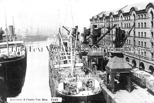 DU 2806 - Warehouse & Cranes, Tyne Dock, County Durham c1913