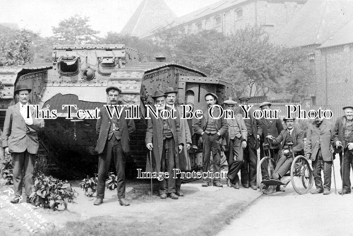 DU 2823 - WW1 Tank At Hartlepool, County Durham c1918