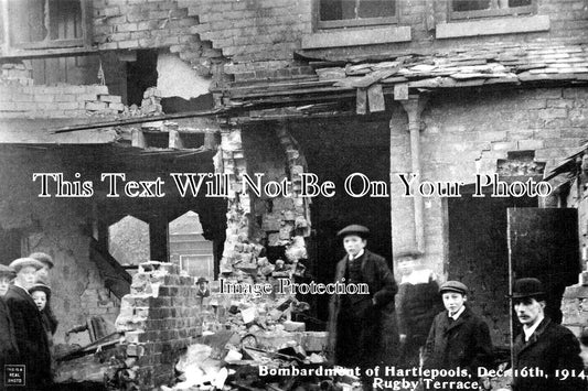 DU 2865 - Bombardment Of Hartlepool, Rugby Terrrace 1914 WW1
