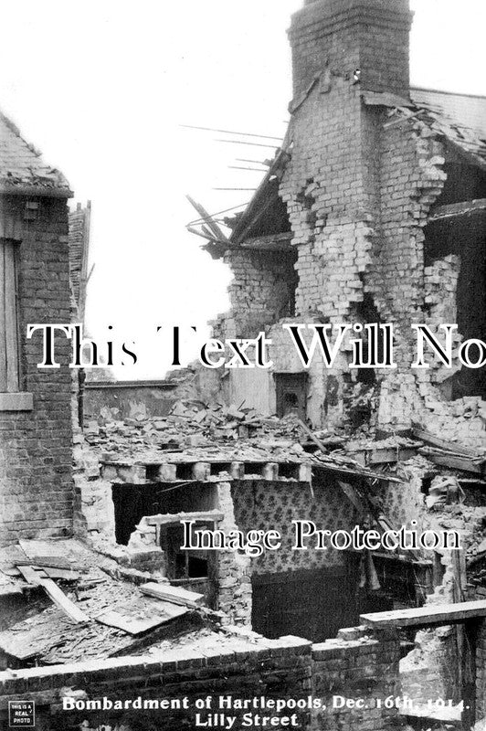 DU 2910 - Bombardment Of Hartlepool, Lilly Street 1914 WW1