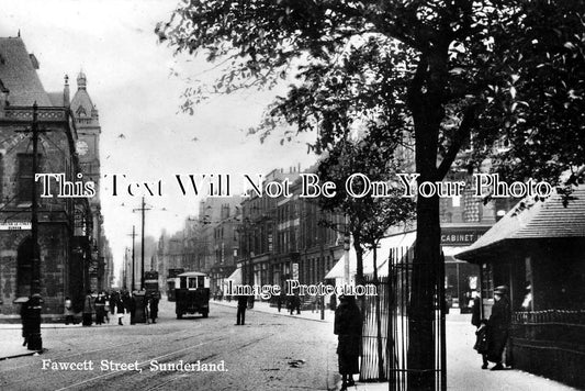 DU 311 - Fawcett Street, Sunderland, Tyne & Wear, County Durham c1918