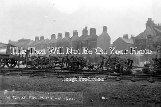 DU 429 - Great Fire Rail Damage, Hartlepool, County Durham c1922