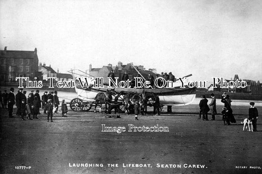 DU 44 - Launching The Lifeboat, Seaton Carew, Durham