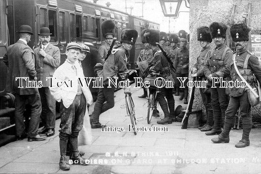 DU 45 - North Eastern Railway Strike, Shildon Railway Station, Durham Soldiers On Guard