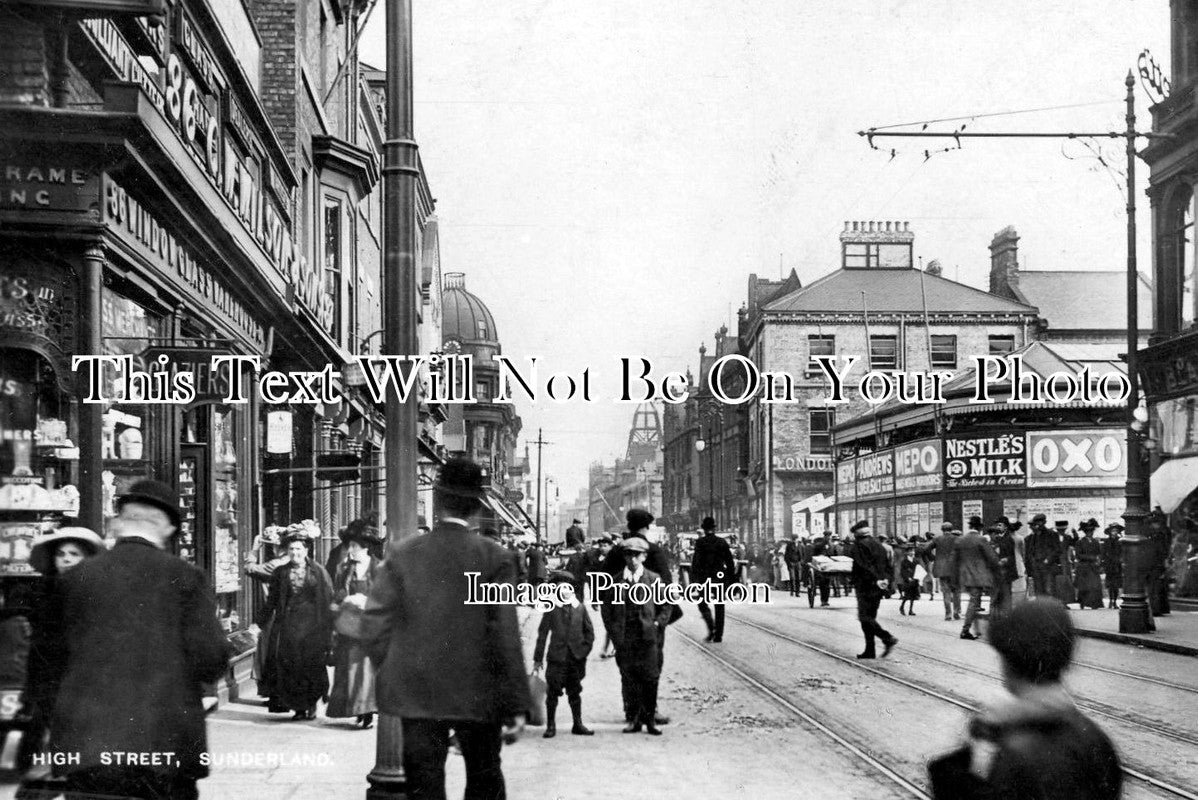 DU 681 - High Street, Sunderland, County Durham c1918