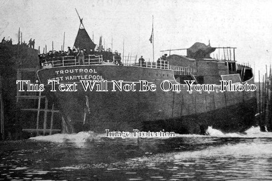 DU 74 - Troutpool Ship Launch At West Hartlepool, Durham c1903