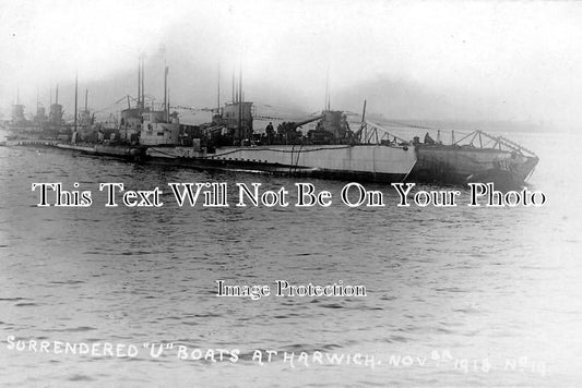 ES 1071 - Surrendered WW1 German U Boats, Submarines, Harwich, Essex Nov 1918