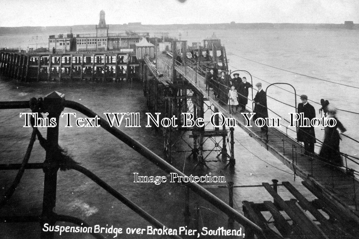 ES 1165 - Suspension Bridge Over Broken Pier, Southend, Essex