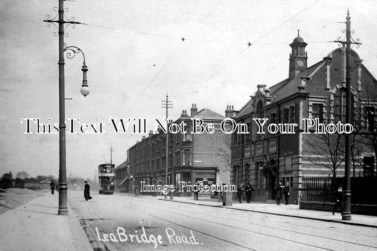 ES 1489 - Tram On Lea Bridge Road, Walthamstow, Essex c1912