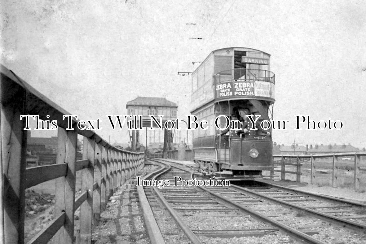 ES 1536 - Tram On Barking Bridge, Essex c1909