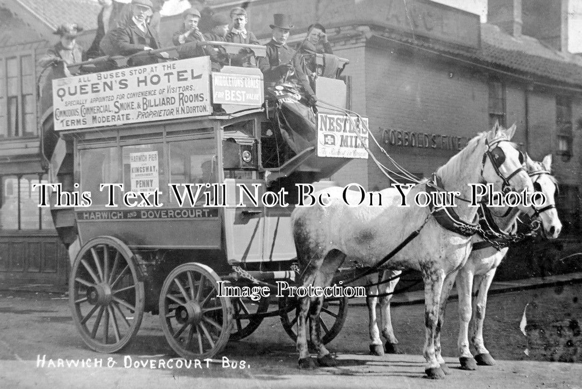 ES 2093 - Harwich & Dovercourt Horse Drawn Bus, Essex c1910