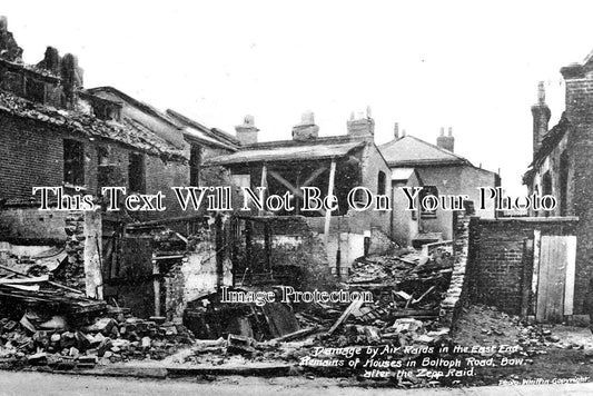 ES 2719 - WW1 Zeppelin Raid On Boltoph Road, Bow, Essex c1915