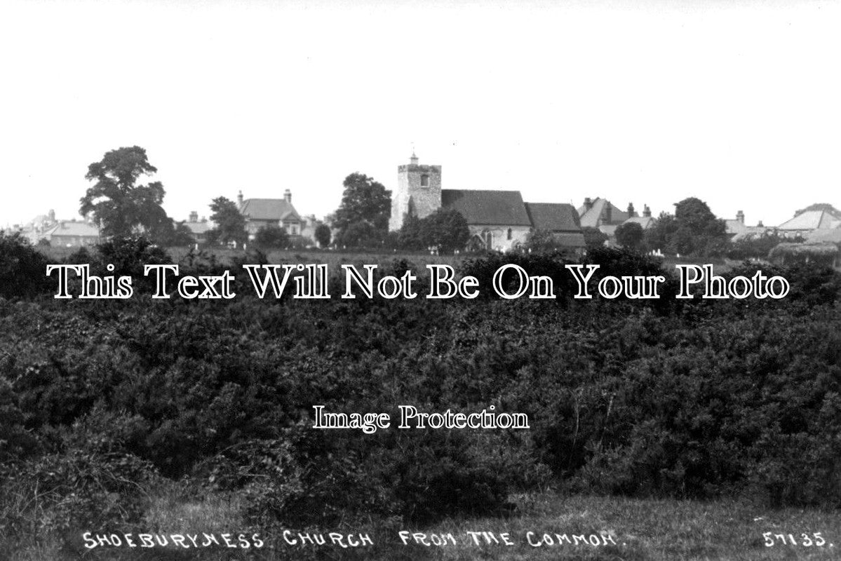 ES 2737 - Shoeburyness Church From The Common, Essex