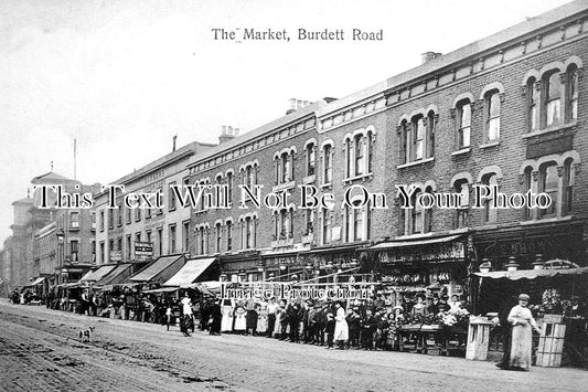 ES 2798 - The Market, Burdett Road, Mile End, Essex c1905