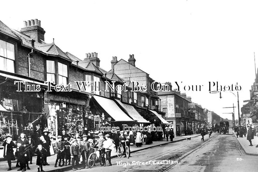 ES 2863 - High Street, East Ham, Essex c1913