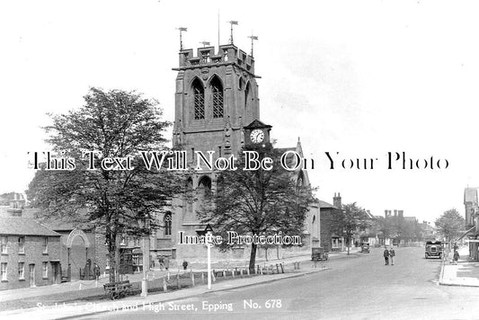 ES 2899 - St Johns Church & High Street, Epping, Essex