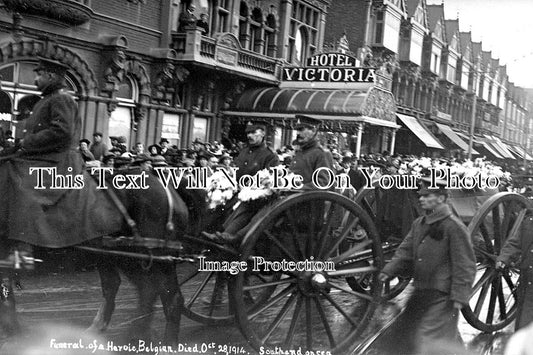 ES 3088 - Funeral Of Heroic Belgian, Vic Hotel, Southend, Essex 1914