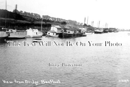 ES 3446 - Hoseboats & The Railway, Benfleet, Essex c1938