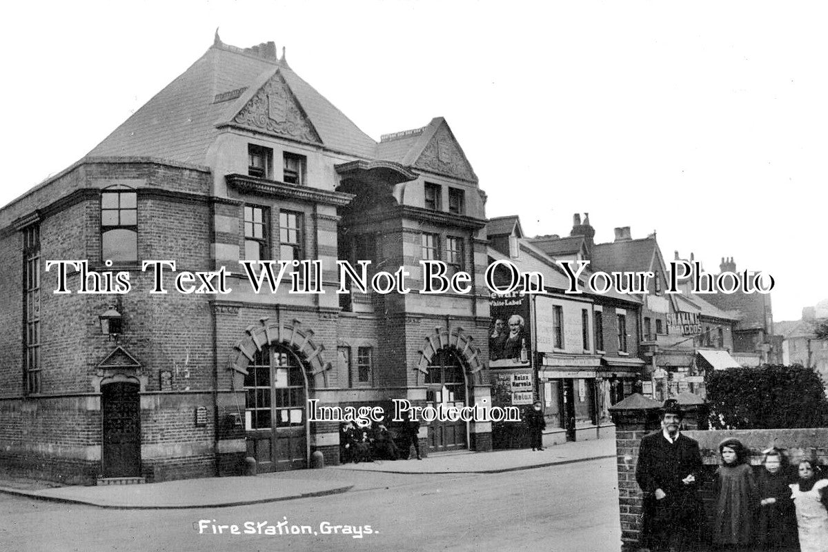 ES 3526 - Grays Fire Station & Shops, Essex c1912