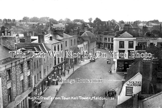 ES 3993 - High Street From Town Hall Tower, Maldon, Essex