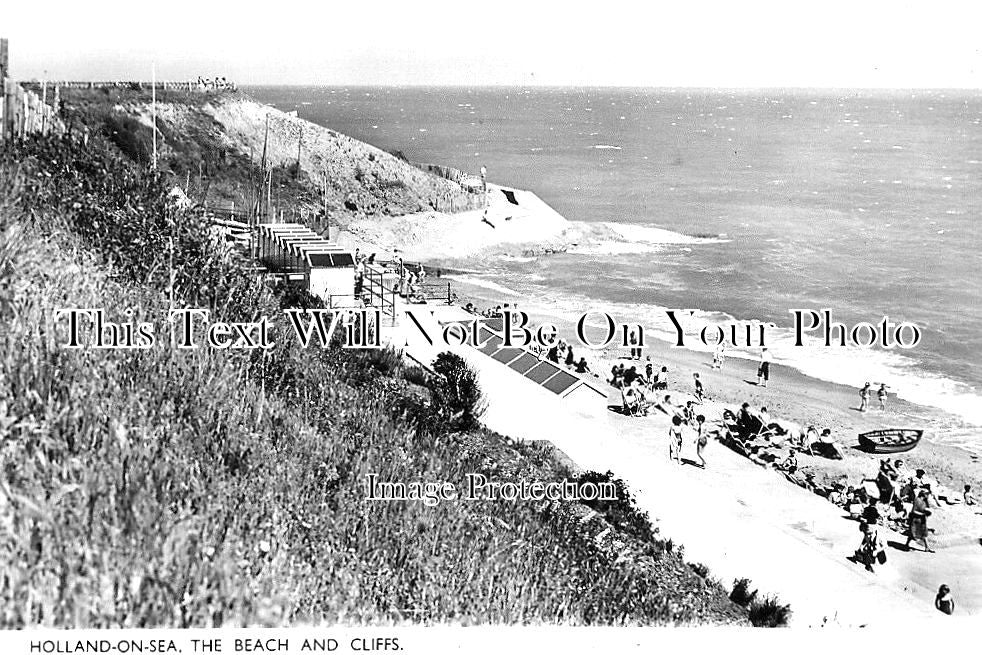 ES 4279 - The Beach & Cliffs, Holland On Sea, Essex c1955