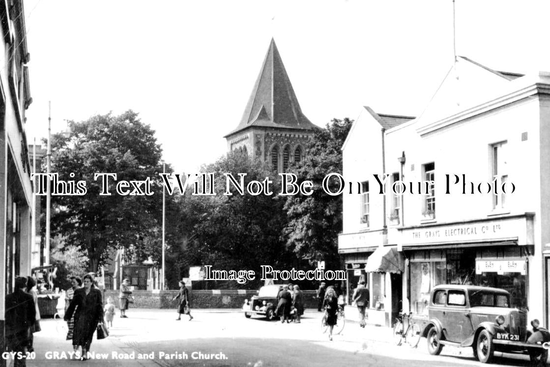 ES 4316 - New Road & Parish Church, Grays, Essex c1955