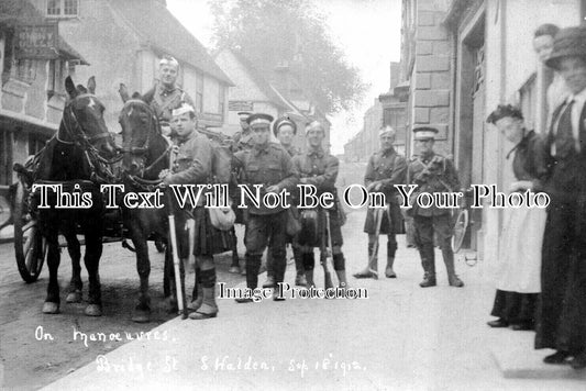 ES 4478 - Military On Manoeuvres, Bridge Street, Saffron Walden, Essex 1912