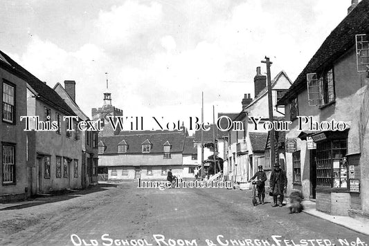 ES 4699 - Old School Room & Church, Felsted, Essex c1931