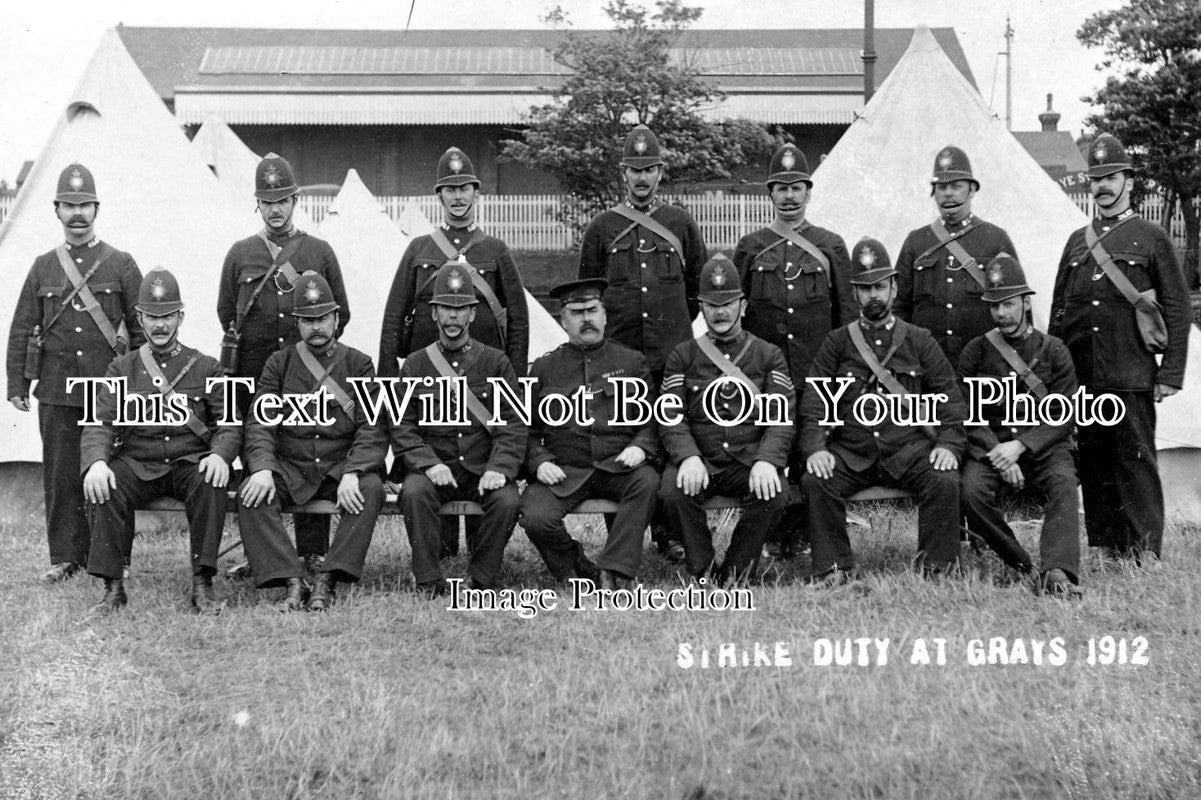 ES 511 - Police On Great Dock Strike Duty, Grays, Essex 1912