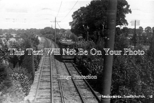 ES 521 - Tram On Southchurch Boulevarde, Southend, Essex c1915