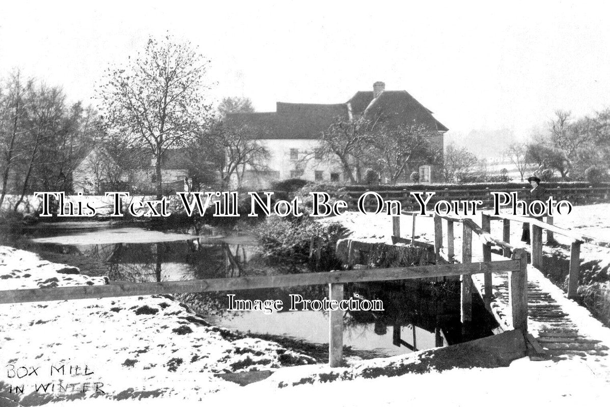 ES 5539 - Box Mill In Winter, Halstead, Essex c1904