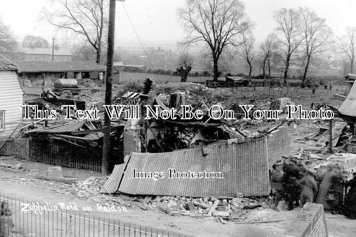 ES 6379 - Zeppelin Raid On Maldon, Spital Road, Essex 1915 WW1