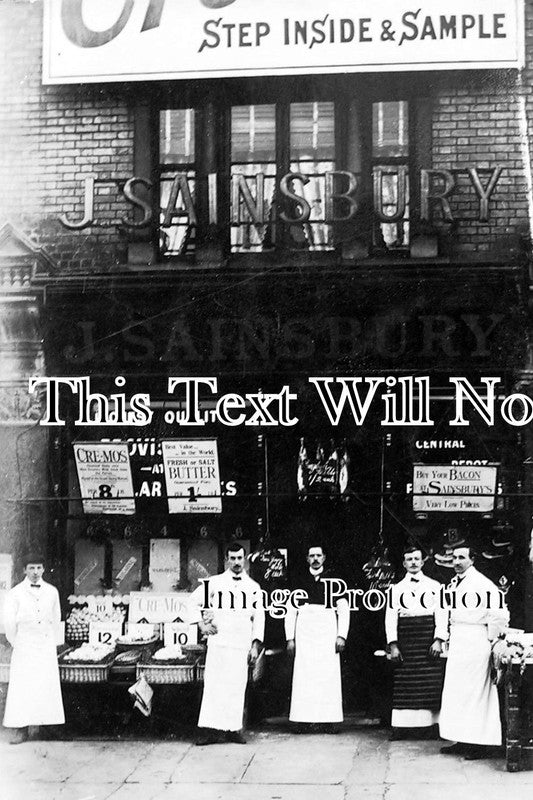 ES 666 - J Sainsbury Shopfront, Romford Road, Manor Park, Essex c1915