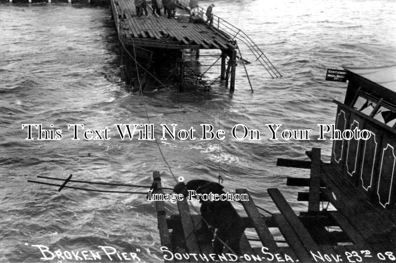 ES 809 - Broken Pier, Southend On Sea, Essex Nov 23rd 1908