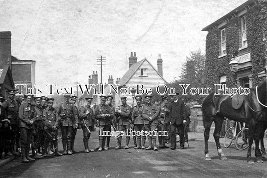 ES 99 - Soldiers Outside The Crown Hotel, Thorpe Le Soken, Essex c1915