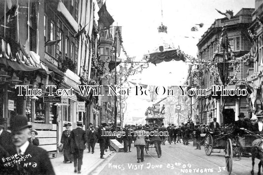 GL 1292 - Northgate Street For The Kings Visit, Gloucester, Gloucestershire 1909