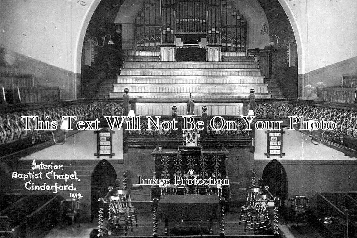 GL 1886 - Interior Of Cinderford Baptist Chapel, Gloucestershire c1919