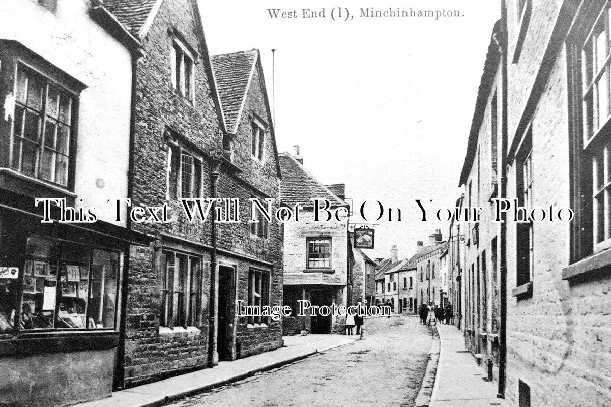 GL 2218 - The Swan Inn Pub, West End, Minchinhampton, Gloucestershire c1913