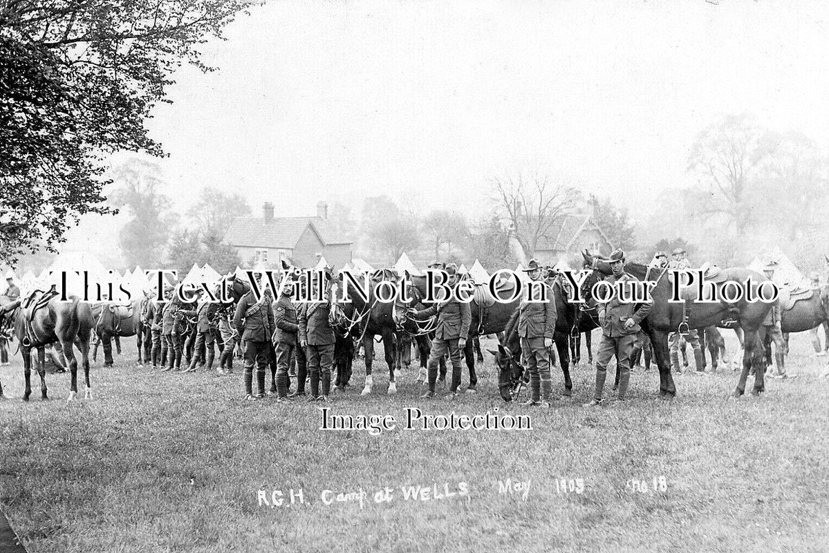 GL 2300 - Royal Gloucester Huzzars At Wells Camp, Gloucestershire 1905