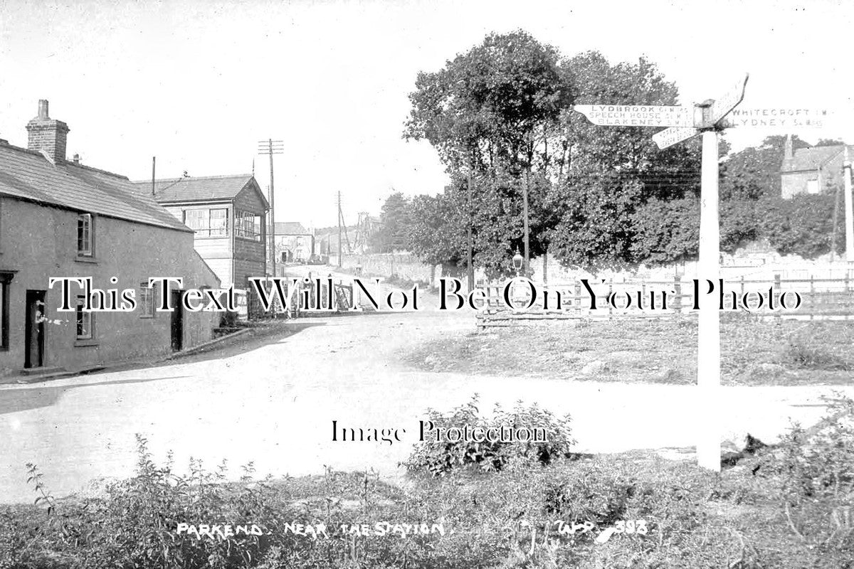 GL 870 - Parkend Cross & Level Crossing Railway Station, Lydney, Gloucestershire c1912